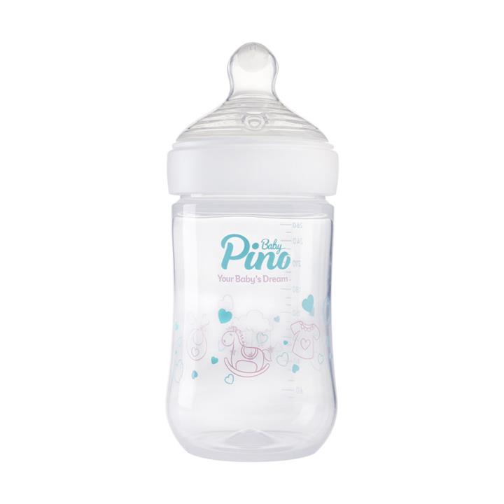 شیشه شیر پینو بیبی مدل Natural sense کد S6-18 ظرفیت 260 میلی لیتر Pino Baby Natural sense S 6-18 baby bottle 260ml